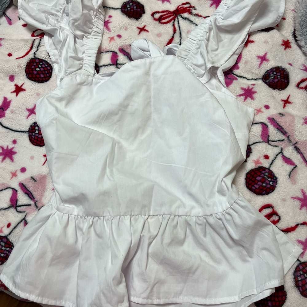 Altar'd State White Ruffle Blouse